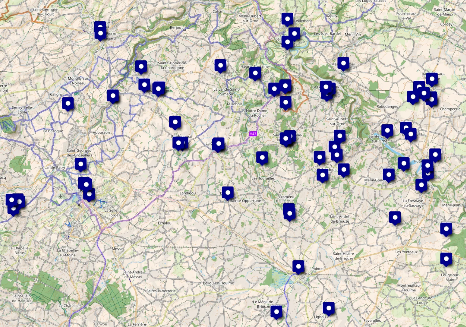Sondage géographique des Voisins du Bocage en Juillet 2024.